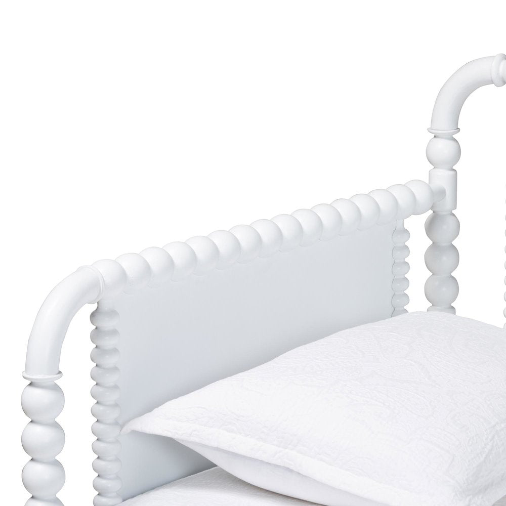 Daybed with Rolling Trundle - Wooden Bed Frame, Twin, White