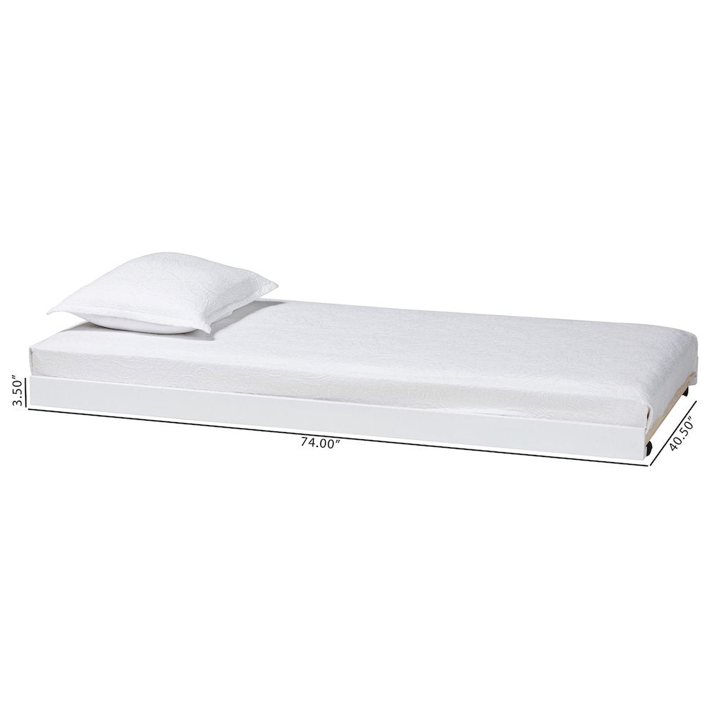 Trundle - Underbed Low-Profile Rolling Base, Twin, White