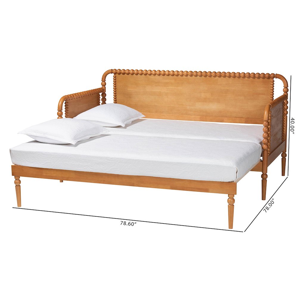 Twin-To-King Expandable Daybed - Wood Bed Frame with Turned Spindle Detailing