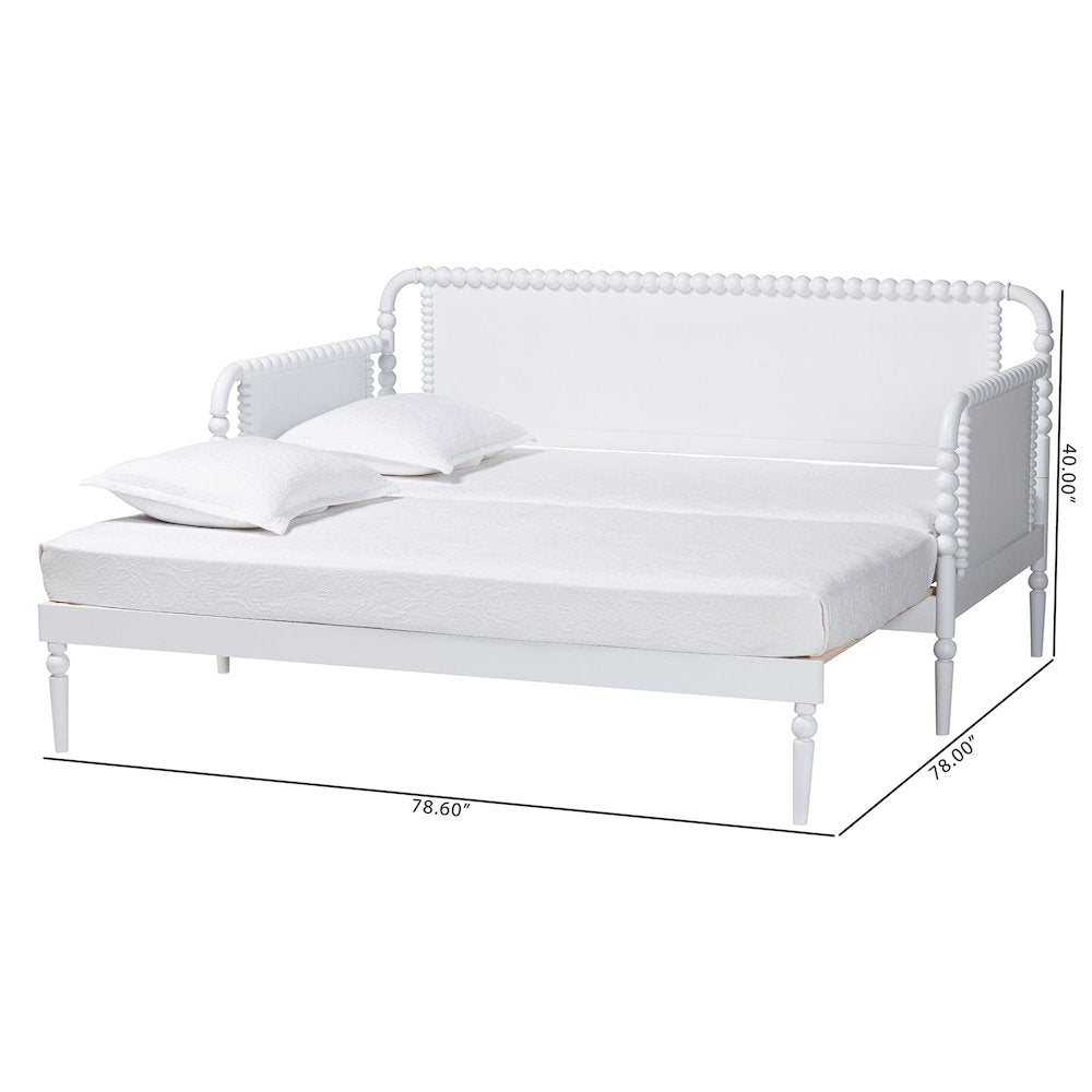 Twin-To-King Expandable Daybed - Wood Bed Frame, White