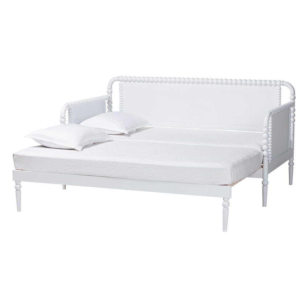 Twin-To-King Expandable Daybed - Wood Bed Frame, White