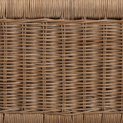 Natural Rattan Daybed with Cushions - Coastal Boho Indoor Lounge Sofa Bench