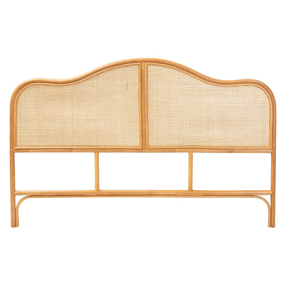 Adelita Natural Rattan Arched Headboard - Handwoven Cane Panel