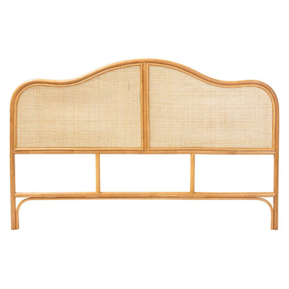 Adelita Natural Rattan Arched Headboard - Handwoven Cane Panel