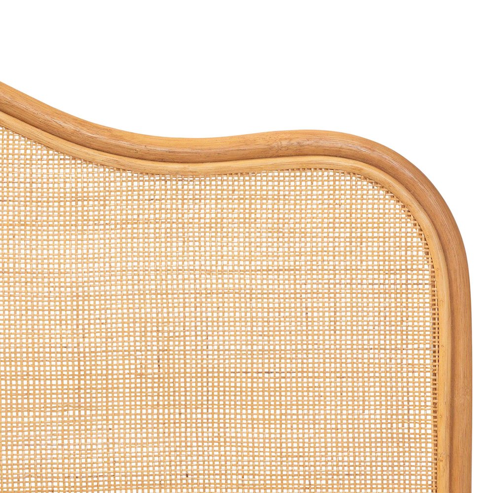 Adelita Natural Rattan Arched Headboard - Handwoven Cane Panel