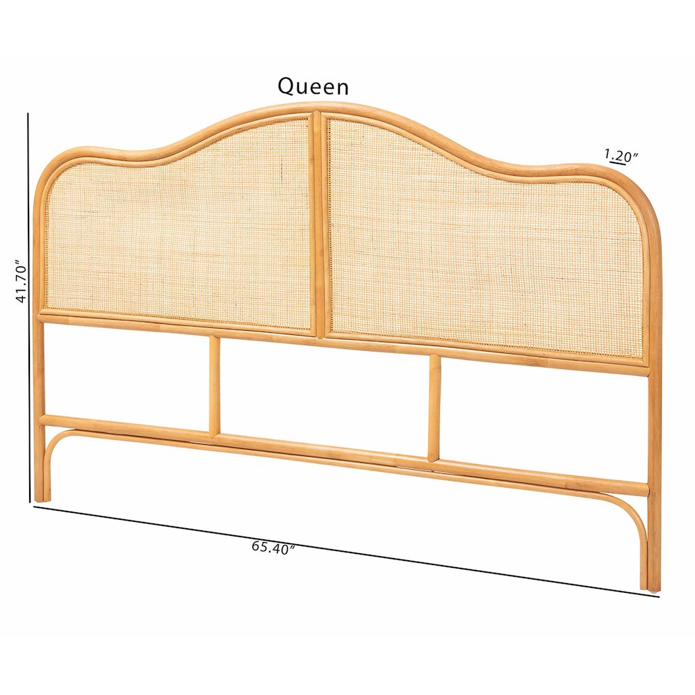 Adelita Natural Rattan Arched Headboard - Handwoven Cane Panel