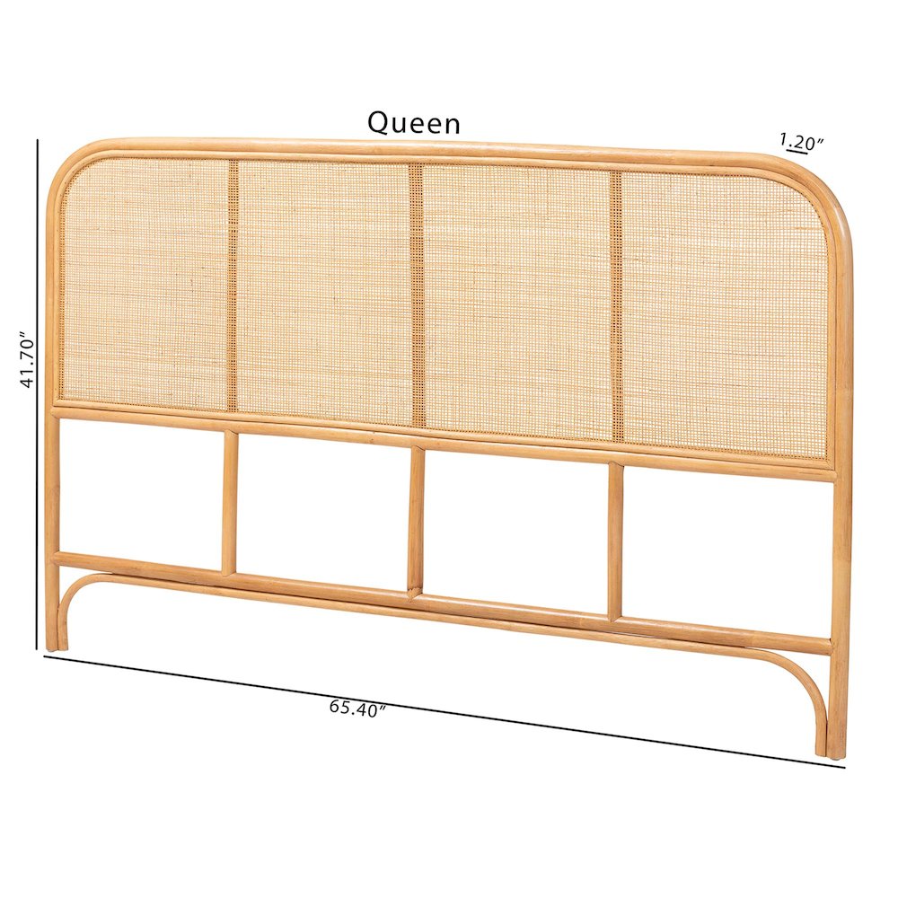 Agota Natural Rattan Standalone Headboard - Handwoven Wicker Panel
