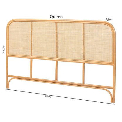 Agota Natural Rattan Standalone Headboard - Handwoven Wicker Panel