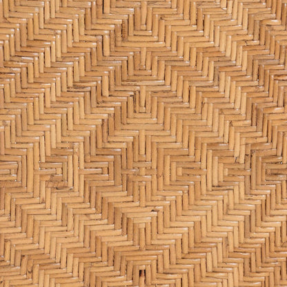 Natural Rattan Dining Chair with Curved Backrest and Removable Cushion