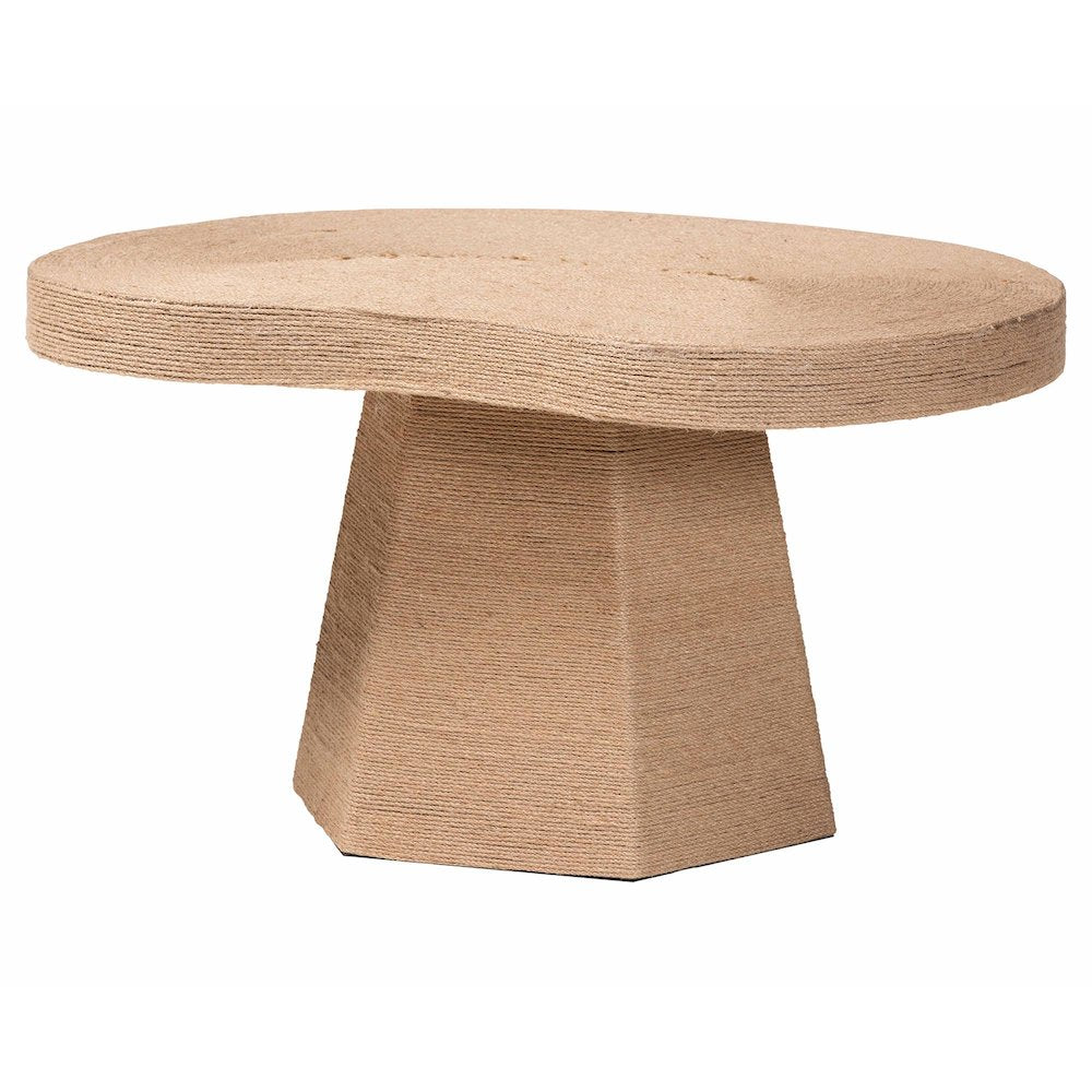Natural Jute Coffee Table - Textured Handwoven Cocktail Table