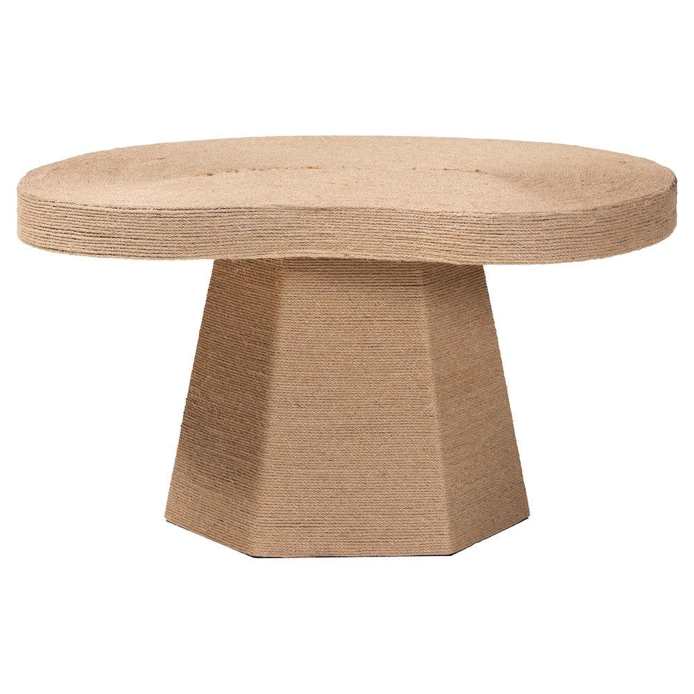 Natural Jute Coffee Table - Textured Handwoven Cocktail Table