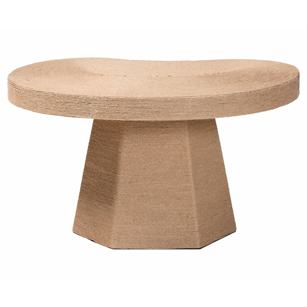 Natural Jute Coffee Table - Textured Handwoven Cocktail Table