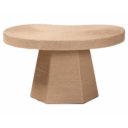 Natural Jute Coffee Table - Textured Handwoven Cocktail Table