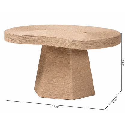 Natural Jute Coffee Table - Textured Handwoven Cocktail Table
