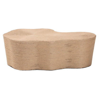 Natural Jute Coffee Table - Textured Handwoven Irregular Shape Cocktail Table