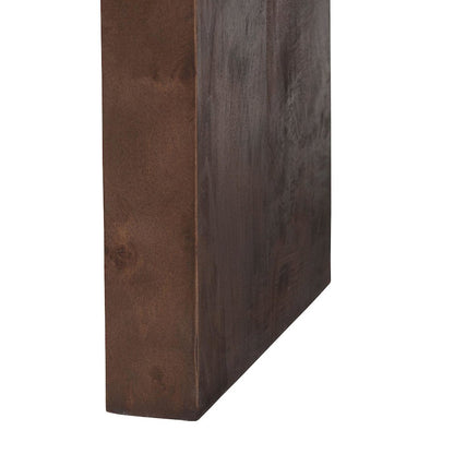 Revelle Real Burl Wood Console Table in Dark Walnut Brown