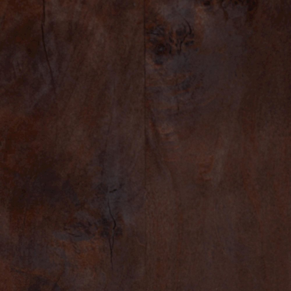 Revelle Real Burl Wood Console Table in Dark Walnut Brown