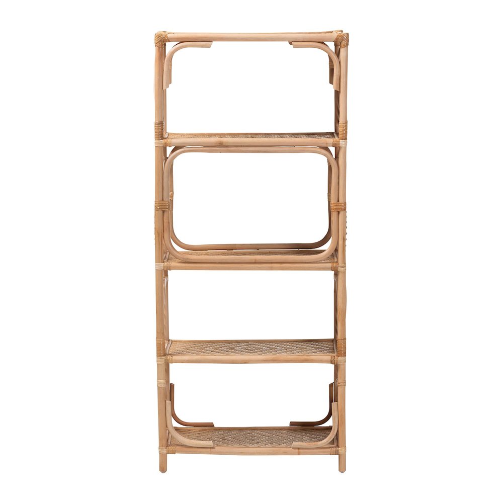 Baara Natural Rattan 4-Tier Display Shelf - Handcrafted Bookcase