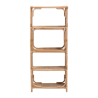 Baara Natural Rattan 4-Tier Display Shelf - Handcrafted Bookcase