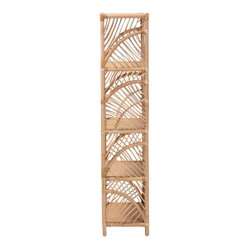 Baara Natural Rattan 4-Tier Display Shelf - Handcrafted Bookcase