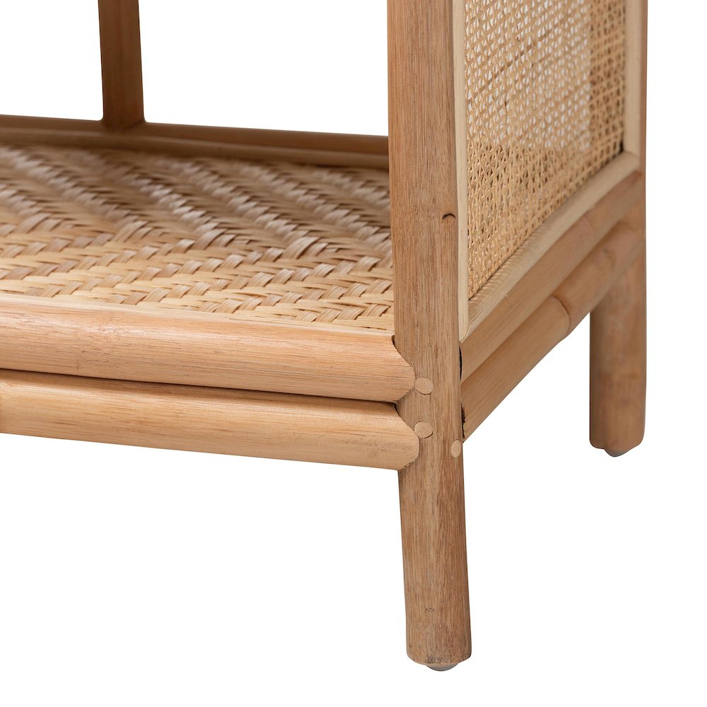 Natania Natural Rattan 4-Tier Display Shelf - Handwoven Arched Bookcase