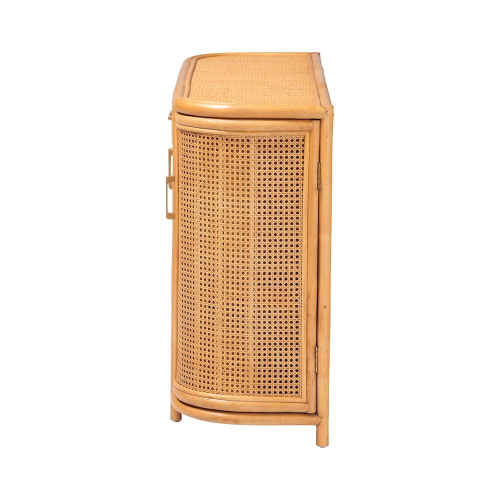 Natural Rattan Sideboard - Handwoven Wicker Buffet Credenza