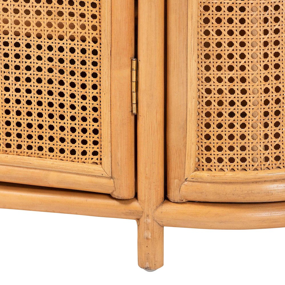 Natural Rattan Sideboard - Handwoven Wicker Buffet Credenza
