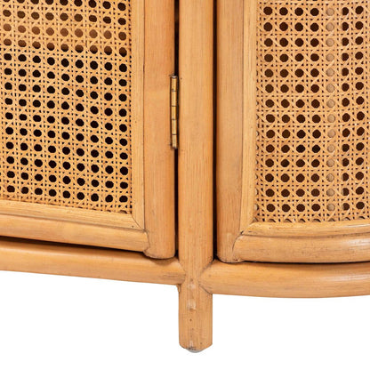 Natural Rattan Sideboard - Handwoven Wicker Buffet Credenza