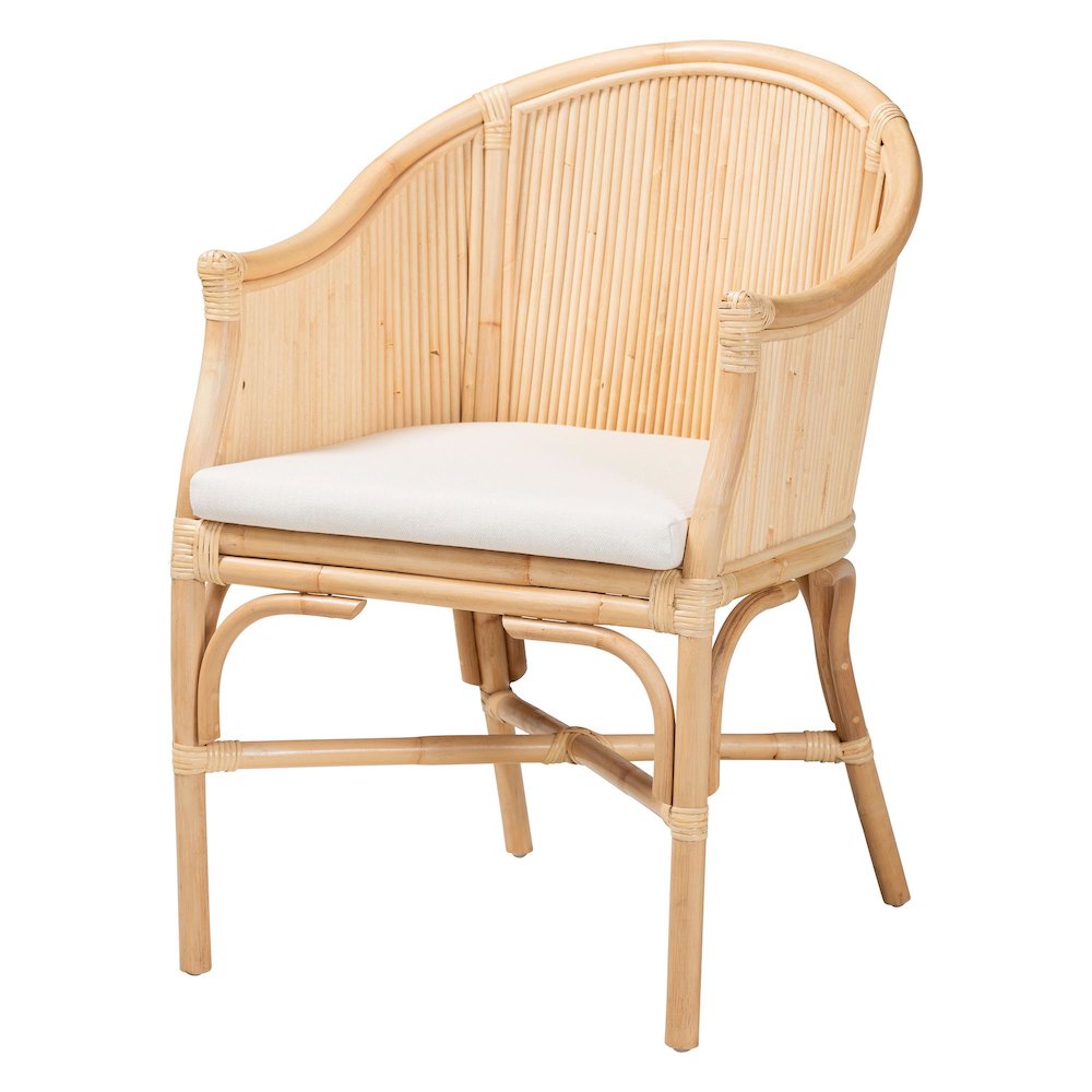 Hollis Natural Rattan Barrel Chair