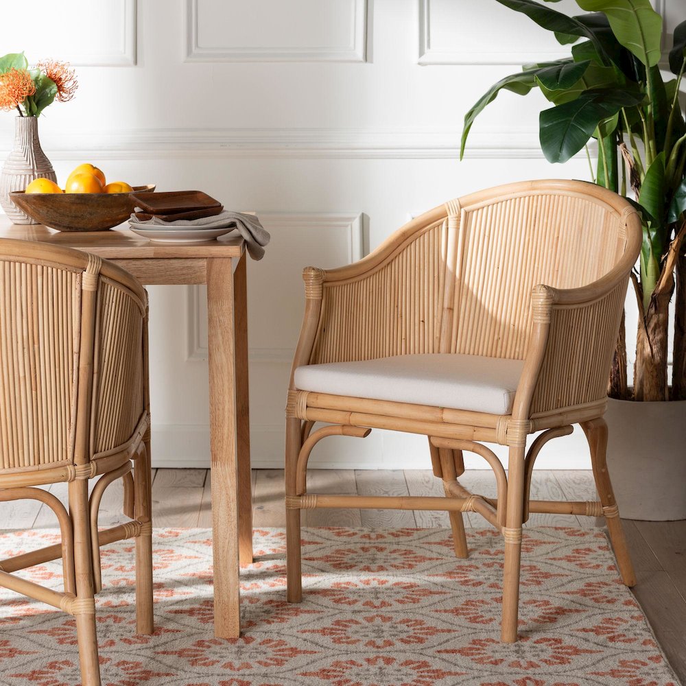 Hollis Natural Rattan Barrel Chair