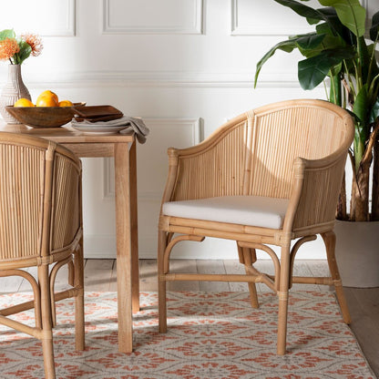 Hollis Natural Rattan Barrel Chair