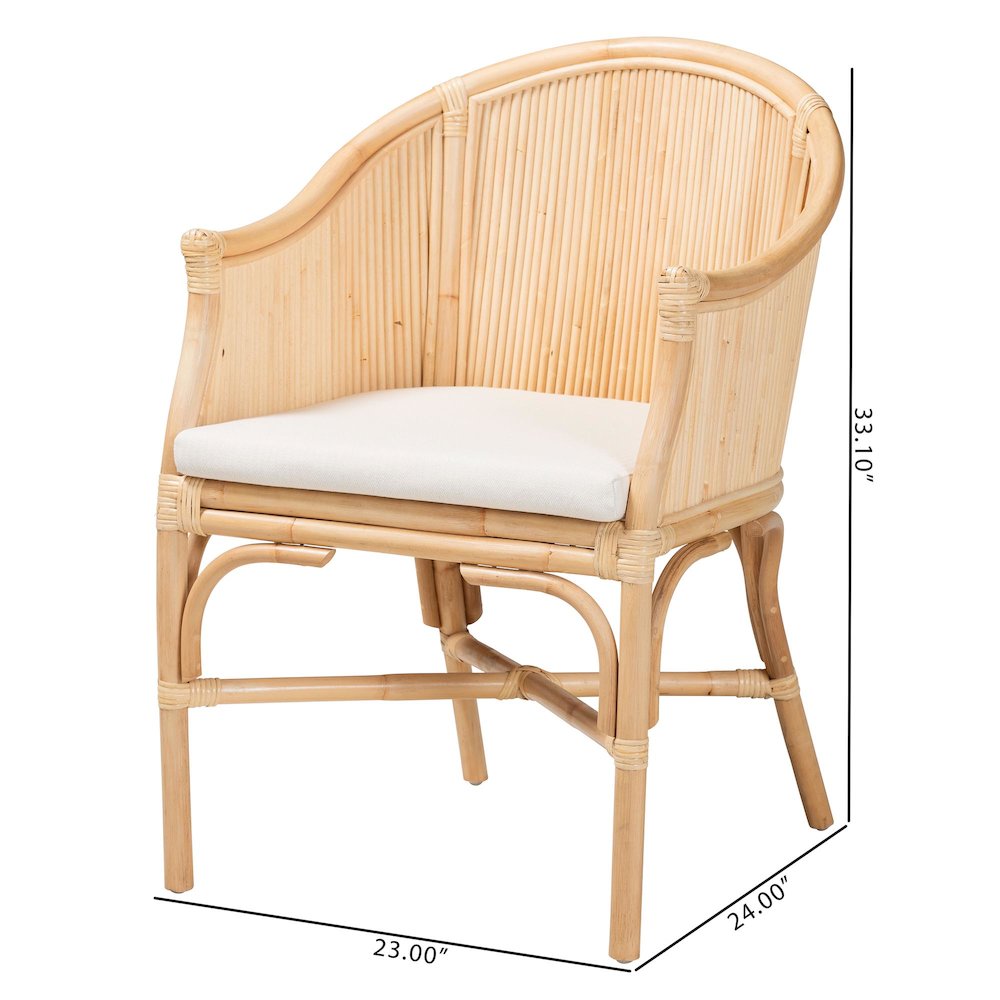 Hollis Natural Rattan Barrel Chair