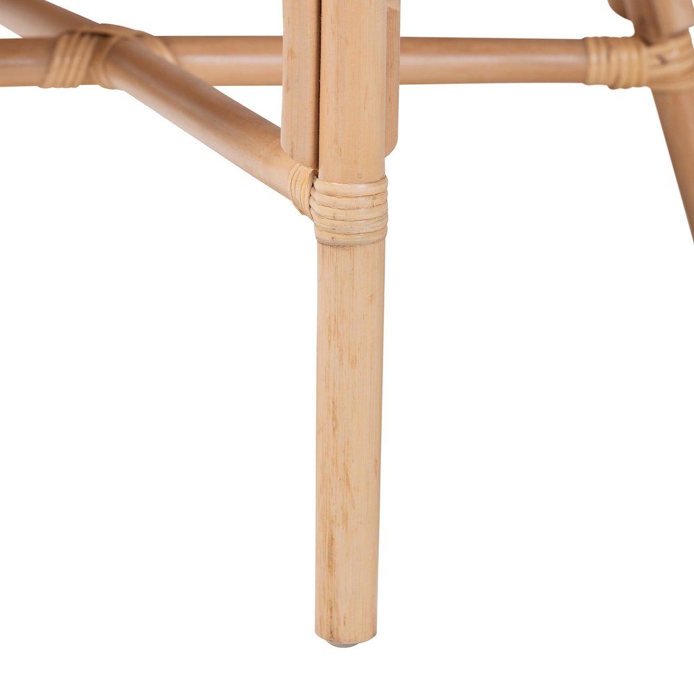 Natural Rattan Dining Chair - Handwoven Barrel Accent Chair