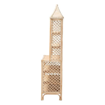 Adonis Natural Rattan Display Shelf - Freestanding 6-Tier bookcase