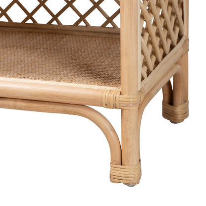 Adonis Natural Rattan Display Shelf - Freestanding 6-Tier bookcase