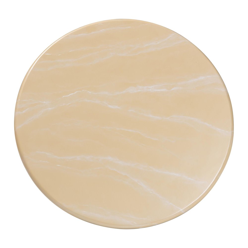 Marbled Resin Coffee Table - Sculptural Center Table, Cream