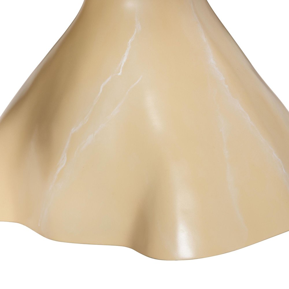 Marbled Resin Coffee Table - Sculptural Center Table, Cream