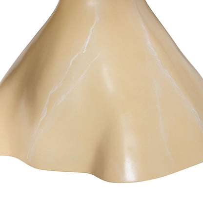 Marbled Resin Coffee Table - Sculptural Center Table, Cream