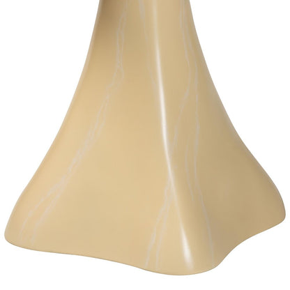 Marbled Resin End Table - Sculptural Side Table, Cream