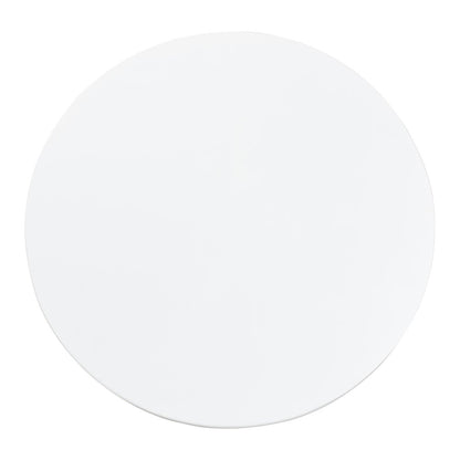 Round Coffee Table with Fluted Pedestal Base - White Resin Accent Table