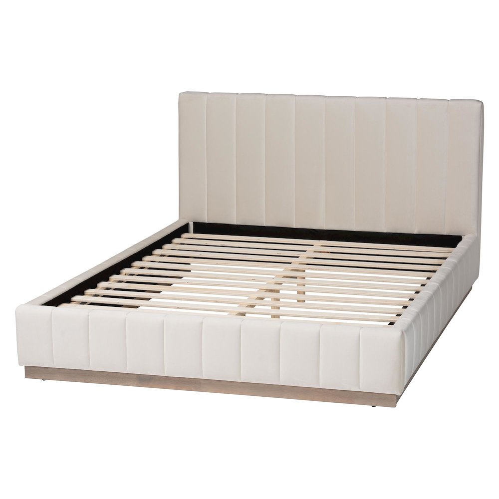Baxton Studio Granger Velvet Upholstered Platform Bed
