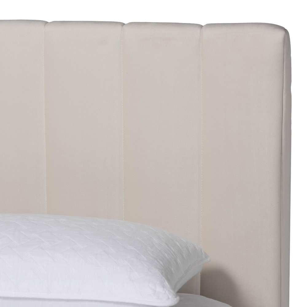 Baxton Studio Granger Velvet Upholstered Platform Bed