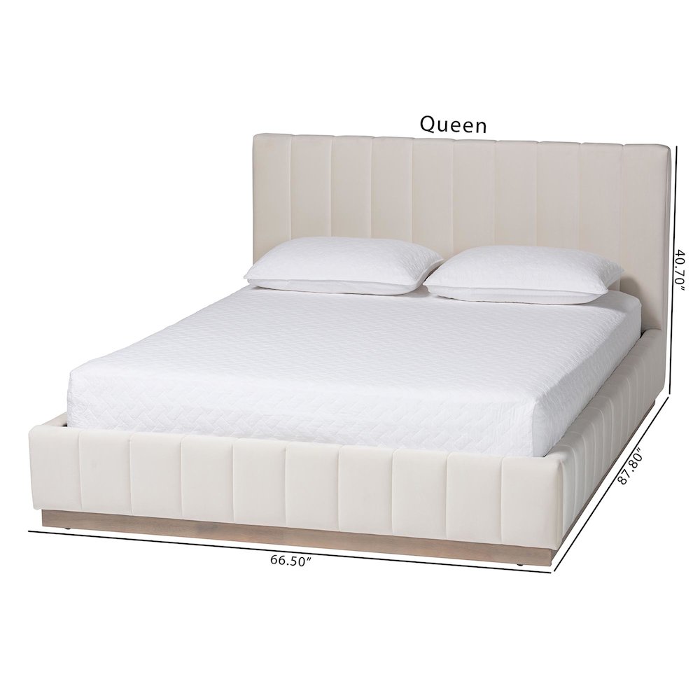 Baxton Studio Granger Velvet Upholstered Platform Bed