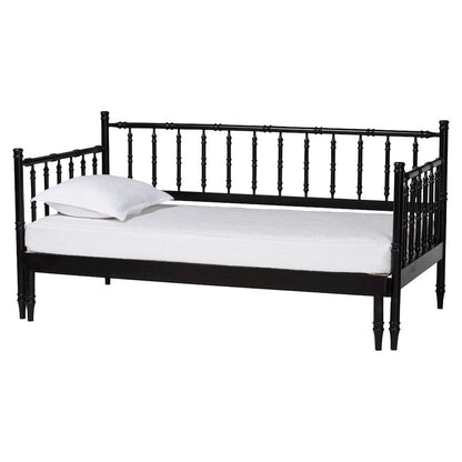 Twin-To-King Expandable Daybed-Wood Spindle Bed Frame with Bamboo-Inspired Posts