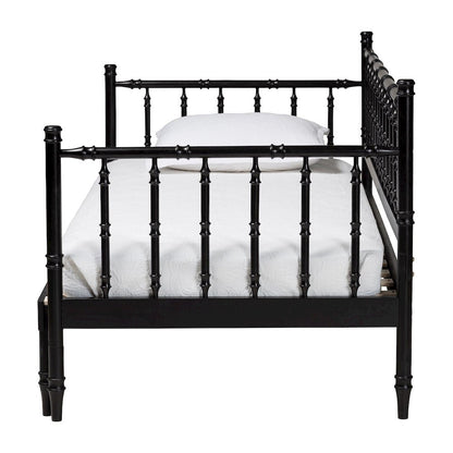 Twin-To-King Expandable Daybed-Wood Spindle Bed Frame with Bamboo-Inspired Posts