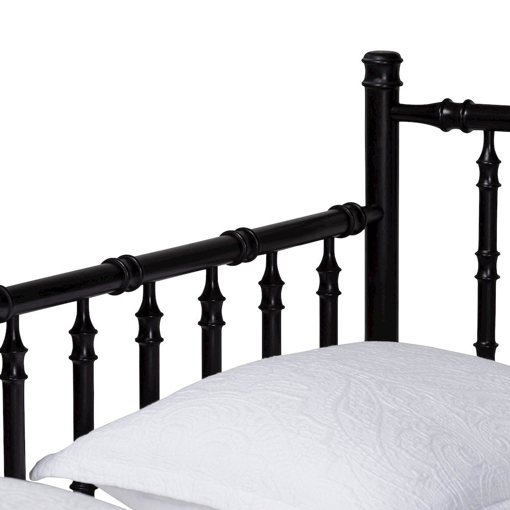 Twin-To-King Expandable Daybed-Wood Spindle Bed Frame with Bamboo-Inspired Posts