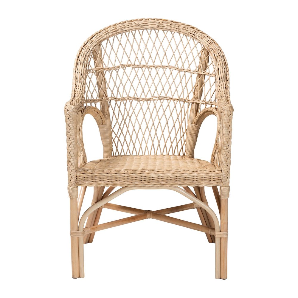 Zaira Modern Bohemian Natural Rattan Arm Chair