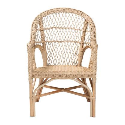 Zaira Modern Bohemian Natural Rattan Arm Chair