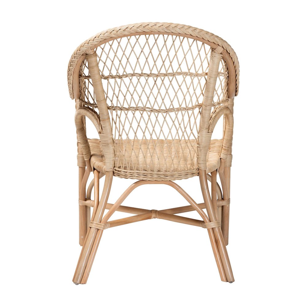Zaira Modern Bohemian Natural Rattan Arm Chair