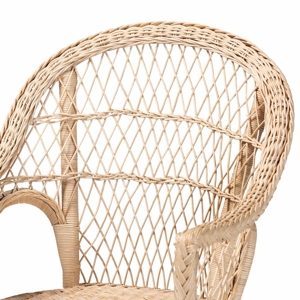 Zaira Modern Bohemian Natural Rattan Arm Chair